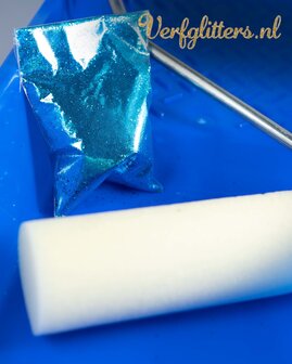 Blauwe glitters verfglitters