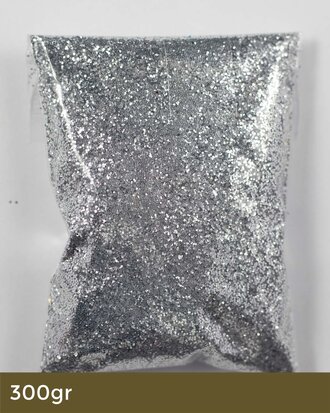 Zilver glitters - 300gr. maxi
