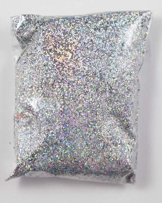 Zilver LASER glitters - 300gr. maxi