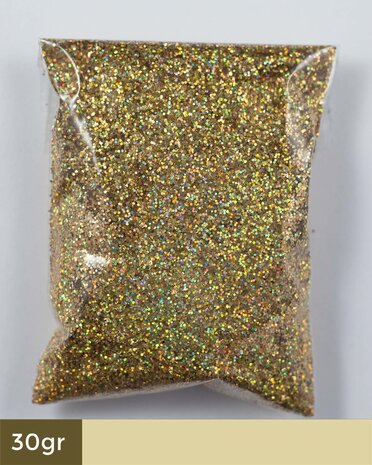 Goud Laser Glitters - 30 gr. - Rainbow effect