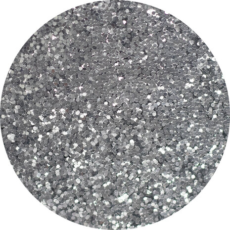 Zilver LASER glitters - 120gr. midi - rainbow effect