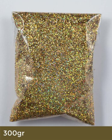 Goud LASER glitters - 300gr. maxi - rainbow effect