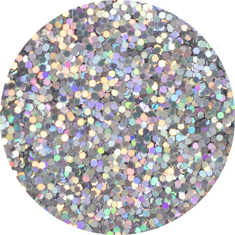 Zilver LASER glitters - 300gr. maxi